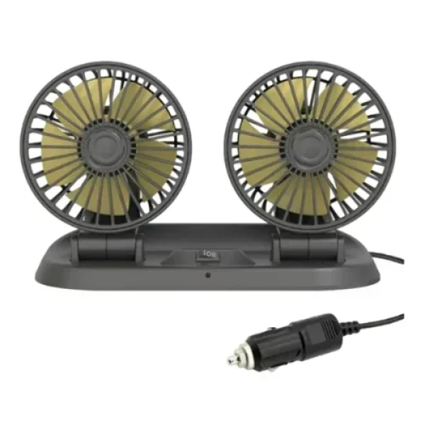 Pervoi Διπλός Ανεμιστήρας Αυτοκινήτου 12v CTC-650 Μαύρο/Κίτρινο