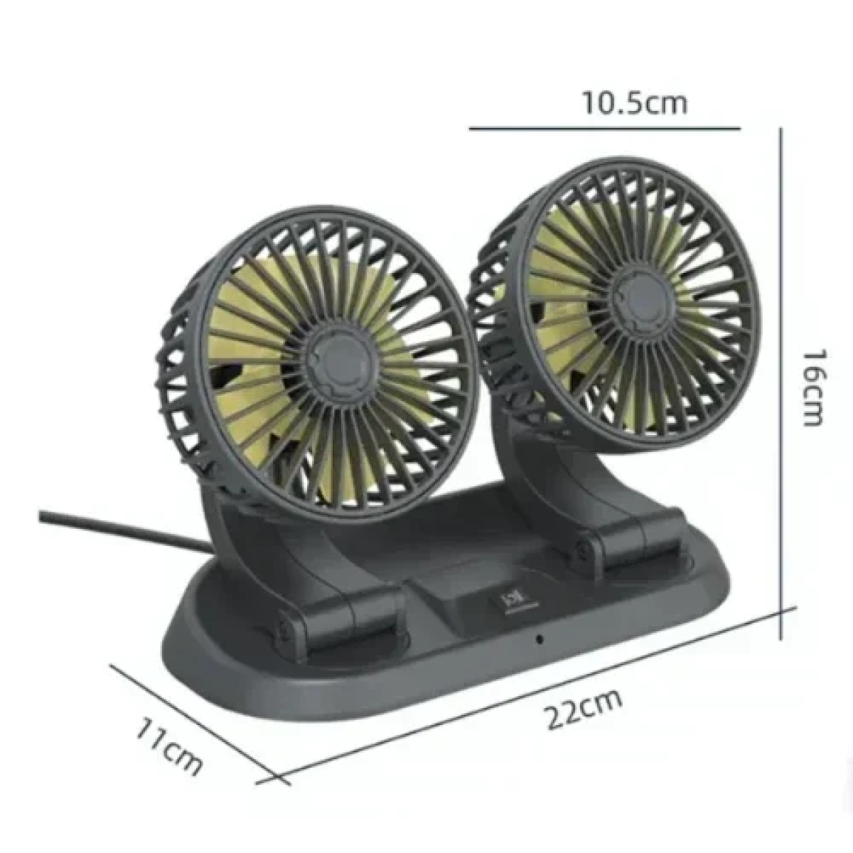 Pervoi Διπλός Ανεμιστήρας Αυτοκινήτου 12v CTC-650 Μαύρο/Κίτρινο