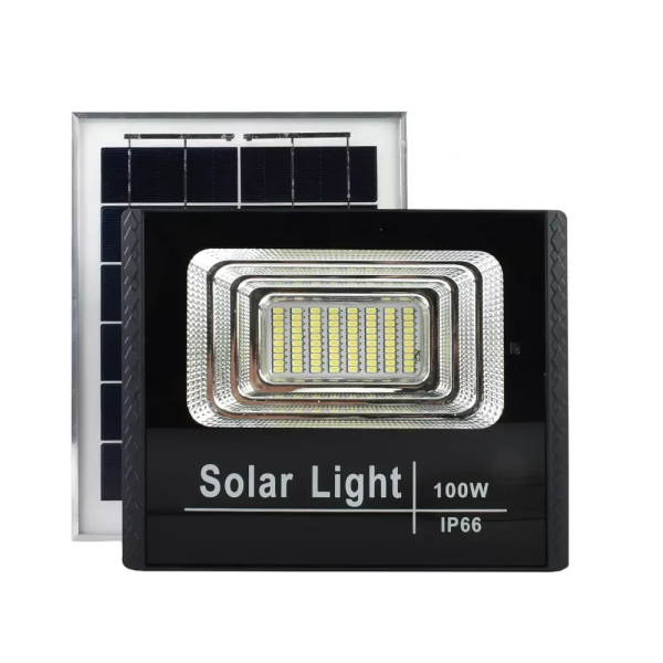 Ηλιακός Προβολέας LED 100W IP66 με Τηλεχειρισμό & Χρονοδιακόπτη OEM JT-SKBJ-100W – Μαύρο