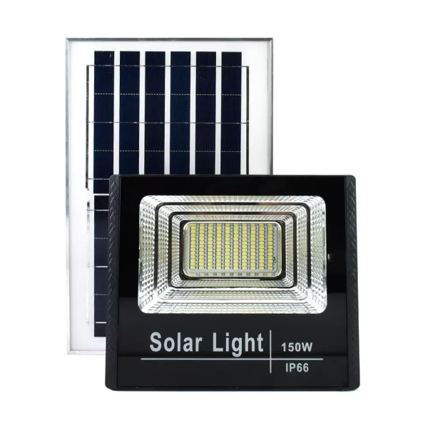 Ηλιακός Προβολέας LED 150W IP66 με Τηλεχειρισμό & Χρονοδιακόπτη OEM JT-SKBU-150W – Μαύρο