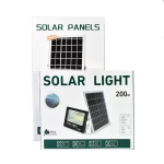 Ηλιακός Προβολέας LED 200W IP66 με Τηλεχειρισμό & Χρονοδιακόπτη OEM JT-SKBU-200W – Μαύρο