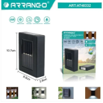 Αδιάβροχο Ηλιακό Επιτοίχιο Φωτιστικό με 4 SMD 4W και Ενσωματωμένο Πάνελ σε Ψυχρό Λευκό Φωτισμό ARRANGO AT48332