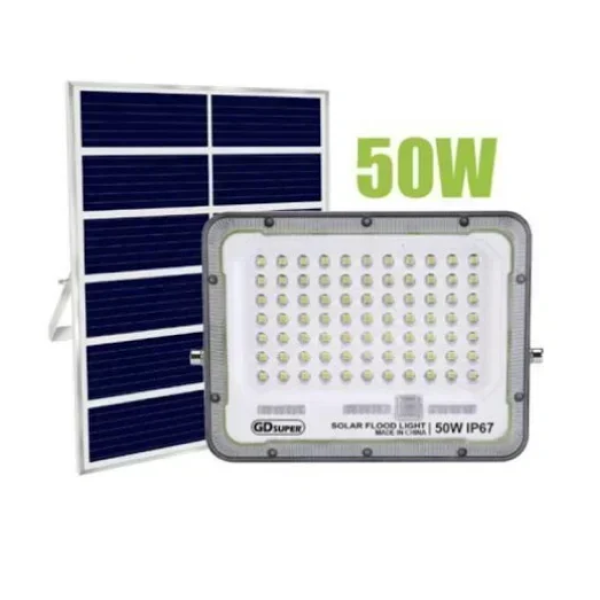 Αδιάβροχος ηλιακός προβολέας LED 50W με πάνελ και τηλεχειριστήριο GD-50G GDSUPER