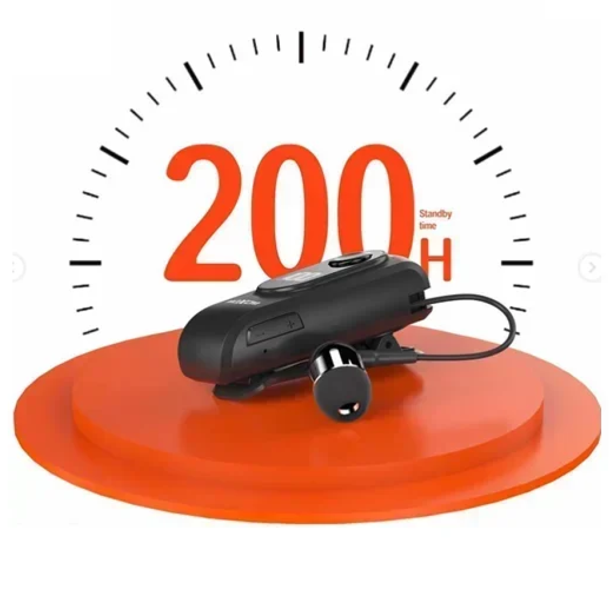 Ακουστικό Bluetooth Handsfree In-ear πέτου με κλιπ Moxom MX-WL76 μαύρο - Image 2