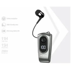 Ακουστικό Bluetooth Handsfree In-ear πέτου με κλιπ Moxom MX-WL76 μαύρο