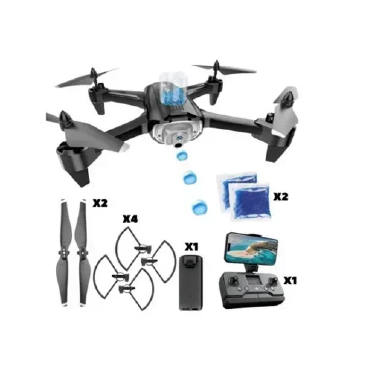 Αναδιπλούμενο Drone με κάμερα HD και WiFi Η9W μπλε - Image 3