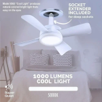 Ανεμιστήρας οροφής και λάμπα LED 1000lm με τηλεχειριστήριο Socket Fanlight - λευκό - Image 4