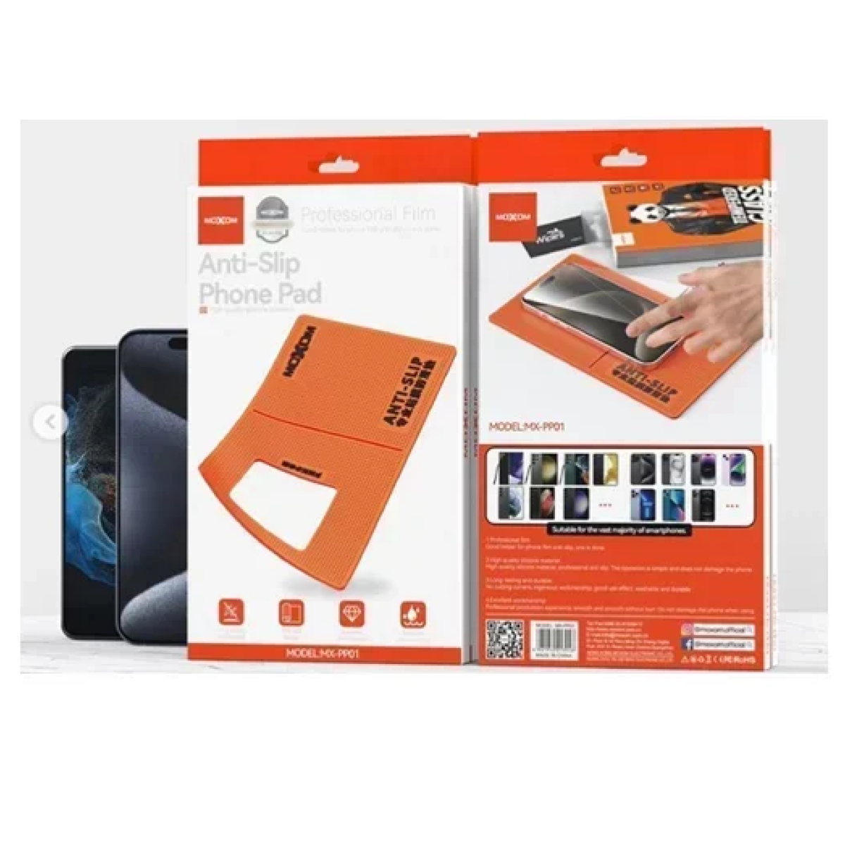 Αντιολισθητική βάση τηλεφώνου Anti-Slip Phone Pad Moxom MX-PP01 πορτοκαλί - Image 3