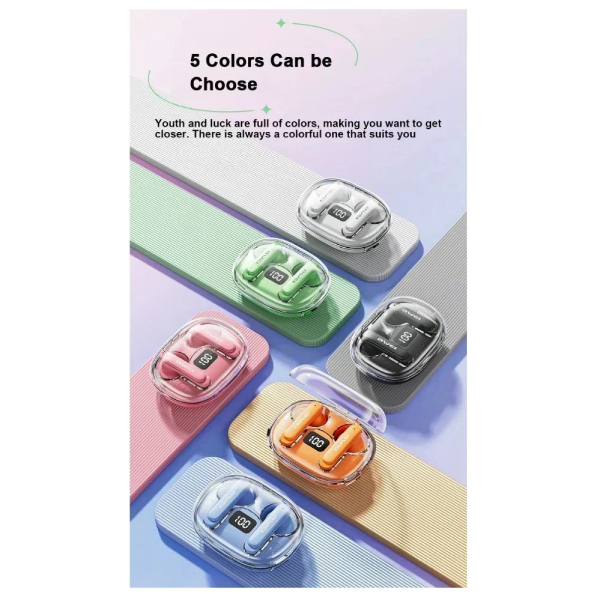 Ασύρματα ακουστικά Bluetooth AWEI T86 ENC Μωβ