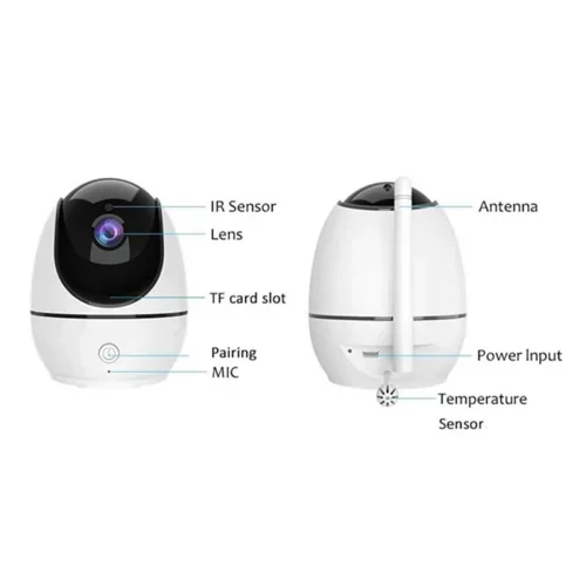 Ασύρματο Baby Monitor 4.5 αμφίδρομης επικοινωνίας με νυχτερινή λήψη OEM ABM200 – λευκό - Image 4