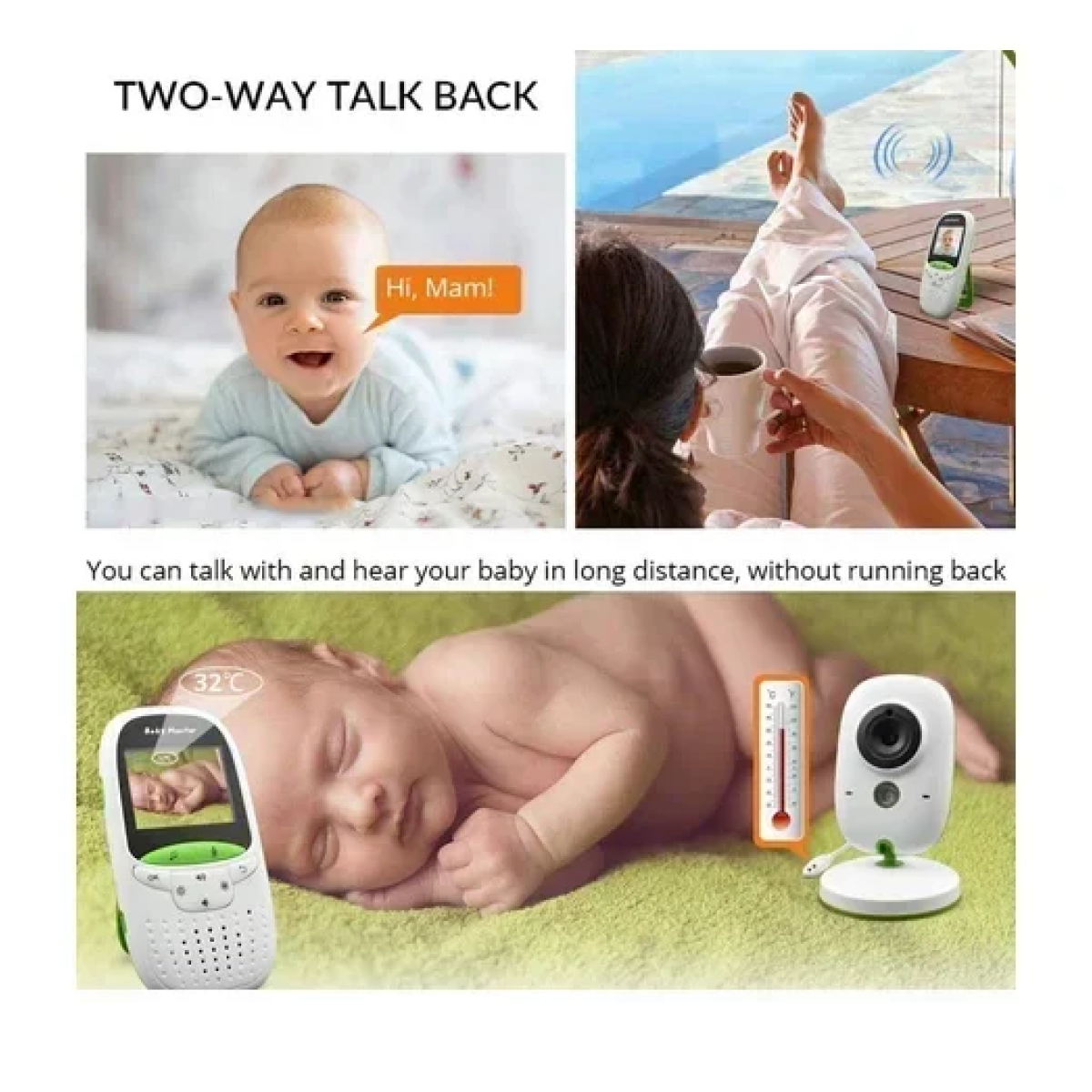 Ασύρματο Baby Monitor - Ενδοεπικοινωνία μωρού Andowl Q-SX904 λευκό - Image 4