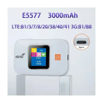 Ασύρματο Φορητό 4G Hotspot Ρούτερ Sim WiFi Τσέπης με Μέγιστη Ταχύτητα 300Mbps και Οθόνη EME E5577 Λευκό