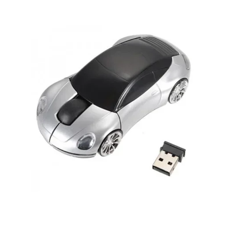 Ασύρματο ποντίκι υπολογιστή USB σε σχήμα αυτοκινήτου - ασημί