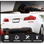Auto GS Diffuser Πίσω Προφυλακτήρα Universal Με 7 Πτερύγια Μαύρο Από Abs Πλαστικό 1 Τεμάχιο