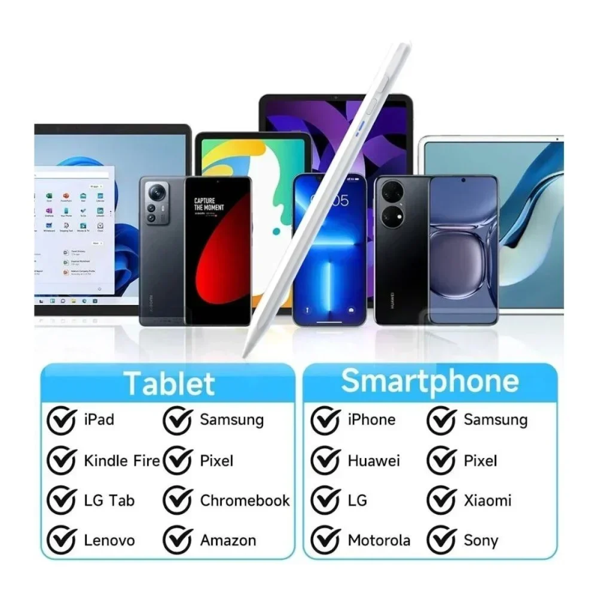 BP 17 Μαγνητική Γραφίδα Αφής Pen Stylus Universal - Λευκό