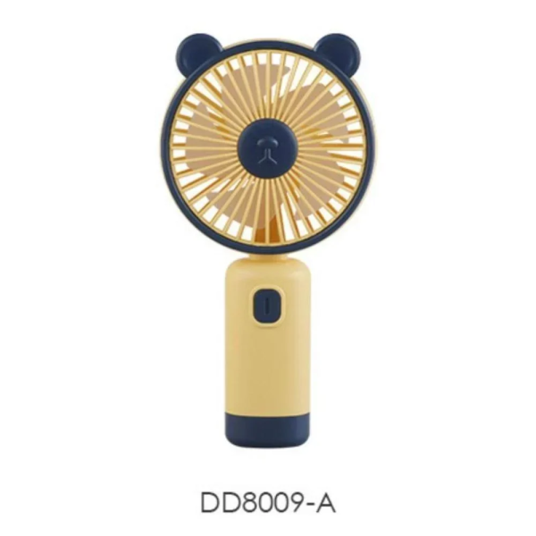 DD8009A Φορητός Μίνι USB Ανεμιστήρας Επαναφορτιζόμενος με Φωτισμό LED - Μπλε/Κίτρινο