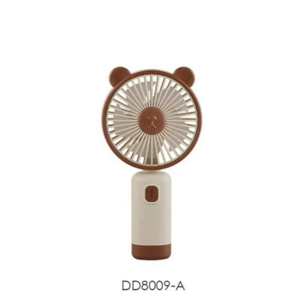 DD8009A Φορητός Μίνι USB Ανεμιστήρας Επαναφορτιζόμενος με Φωτισμό LED - Καφέ