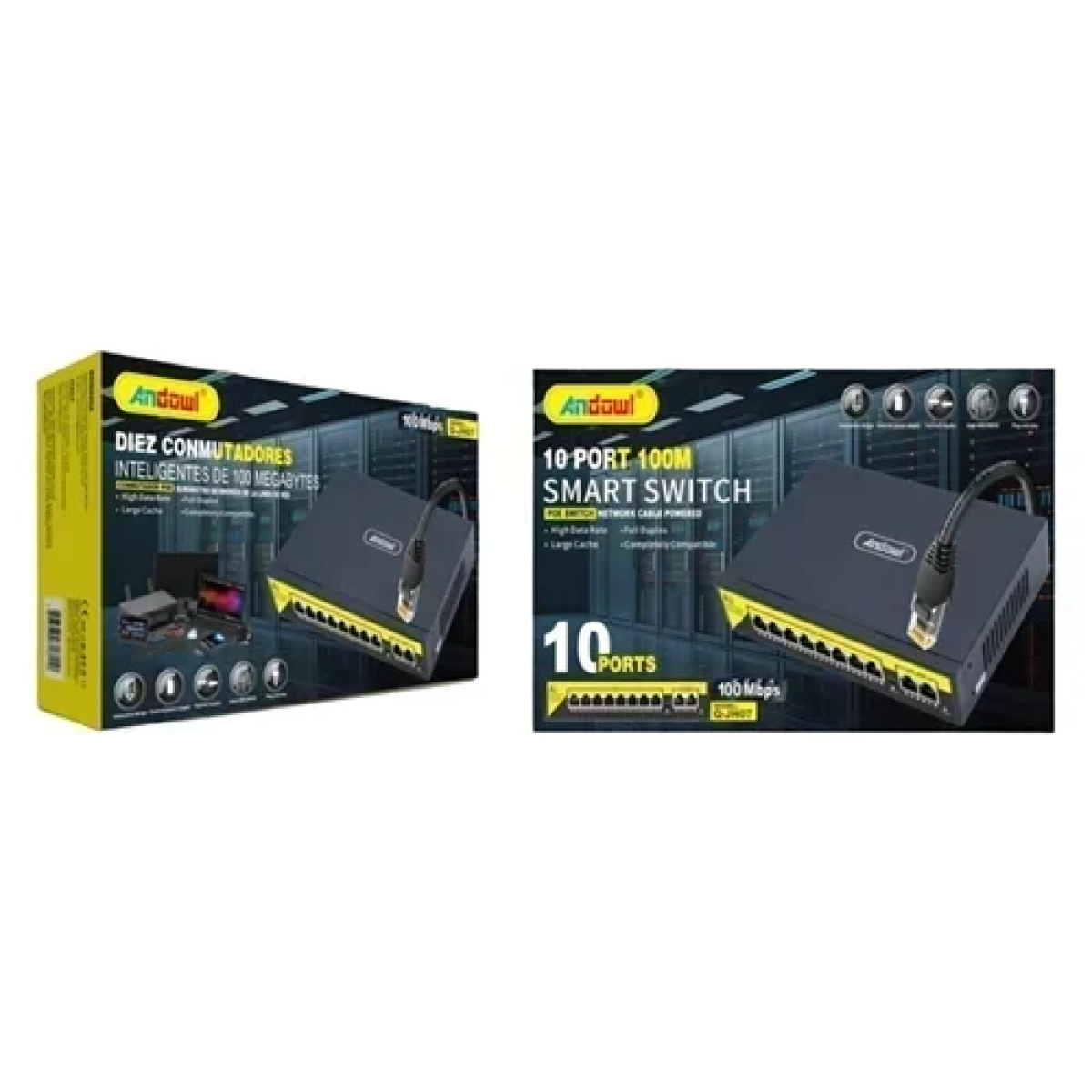 Διακόπτης PoE δικτύου 10 θύρες 1000Μ – 10 Port smart switch POE network cable powered Andowl Q-JH07 - Image 2
