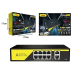 Διακόπτης PoE δικτύου 10 θύρες 1000Μ – 10 Port smart switch POE network cable powered Andowl Q-JH08 - Image 2