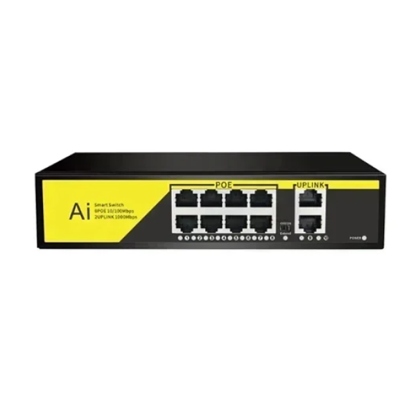 Διακόπτης PoE δικτύου 10 θύρες 1000Μ – 10 Port smart switch POE network cable powered Andowl Q-JH08