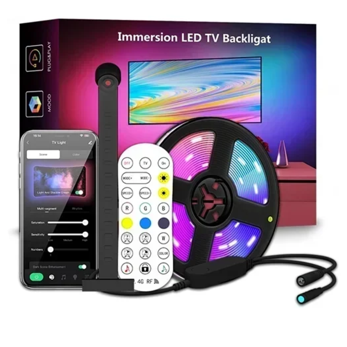 Διακοσμητική ταινία LED RGB με τηλεχειριστήριο 55-65'' SP043-TV - Image 3