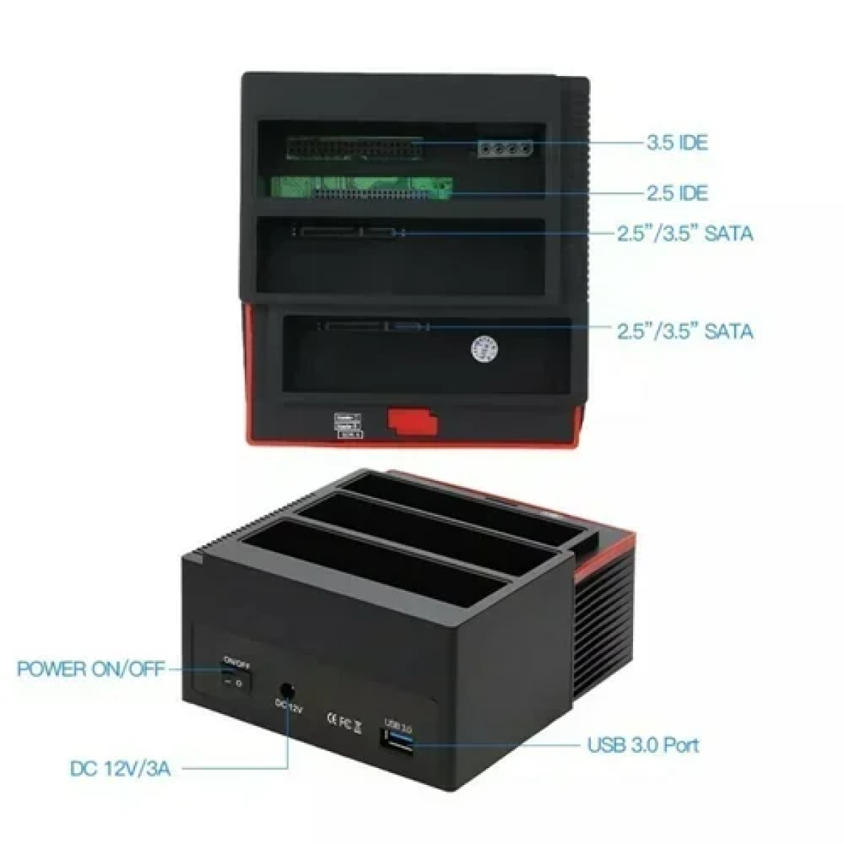 Docking Station για 2 σκληρούς δίσκους SATA 2.5" / 3.5" με σύνδεση USB 2.0 Andowl Q-HD50 - Image 3