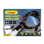 Επαναφορτιζόμενος φακός κεφαλής LED Andowl Q-TD072 μαύρο - Image 2