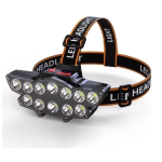 Επαναφορτιζόμενος φακός κεφαλής LED High Power Led Light μαύρο