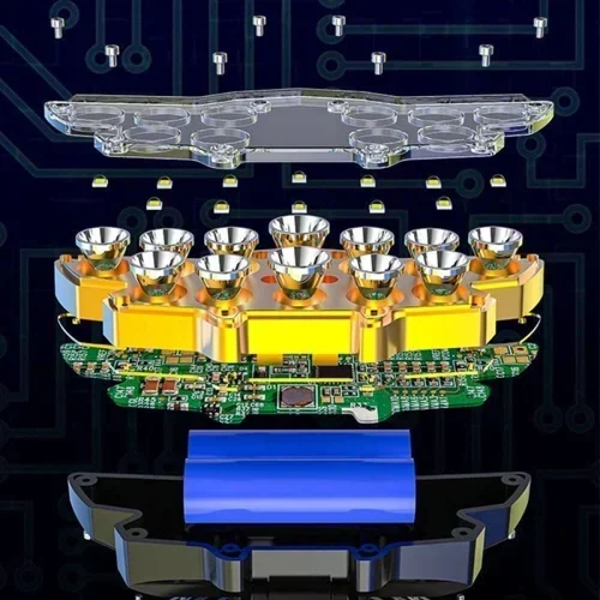 Επαναφορτιζόμενος φακός κεφαλής LED High Power Led Light μαύρο - Image 4