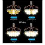 Επαναφορτιζόμενος φακός κεφαλής LED High Power Led Light μαύρο/κίτρινο - Image 2