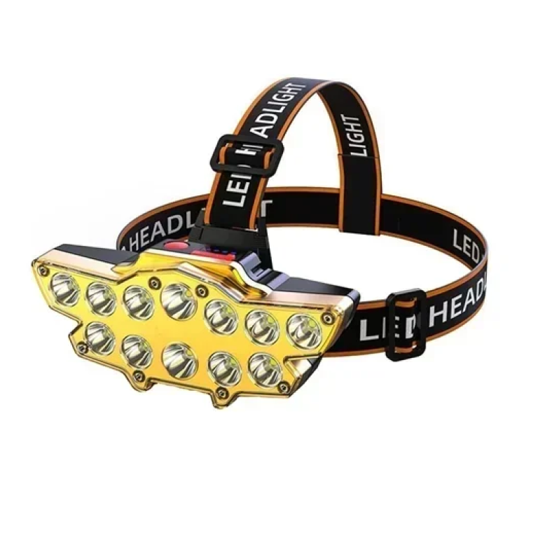 Επαναφορτιζόμενος φακός κεφαλής LED High Power Led Light μαύρο/κίτρινο