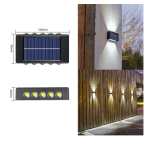 Επιτοίχιο ηλιακό φωτιστικό κήπου LED Solar Wall Lamp 12 LED μαύρο - Image 2
