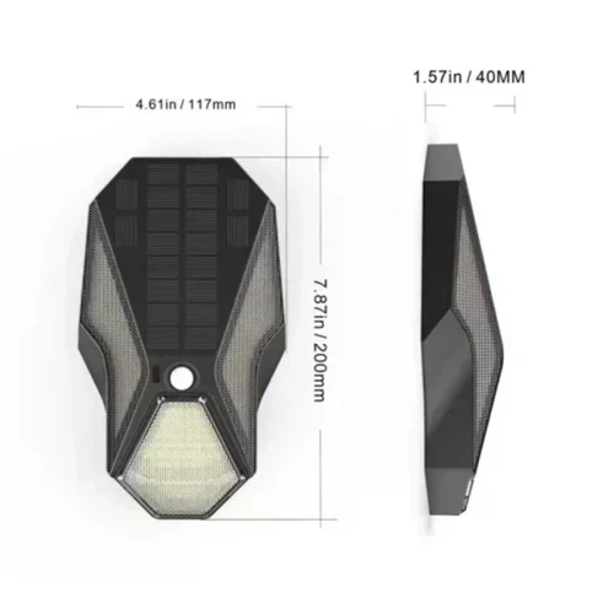Επιτοίχιο ηλιακό φωτιστικό κήπου Solar Wall Light F8-8001 μαύρο - Image 2