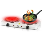 Επιτραπέζια εστία εμαγιέ διπλή 2000W RAF R.8020B λευκή - Image 2