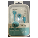 EV-8021 Type-C Handsfree Ακουστικά με Βύσμα USB-C Γαλάζιο