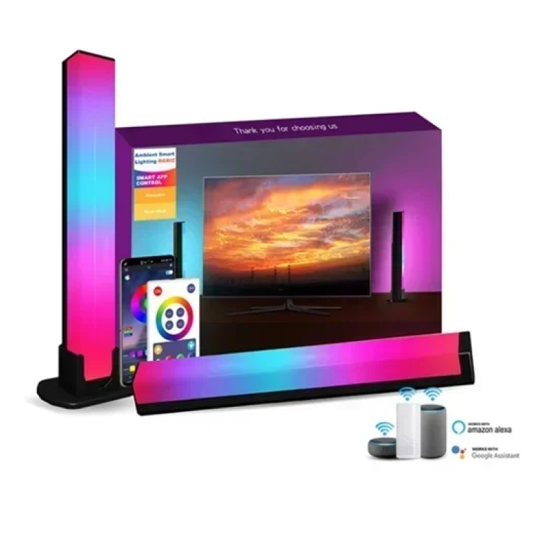 Έξυπνα επιτραπέζια φωτιστικά LED RGB 2τμχ με τηλεχειριστήριο SAL002 - μαύρο