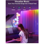 Έξυπνα φωτιστικά τοίχου LED RGB 10τμχ με WiFi, τηλεχειριστήριο και έλεγχο εφαρμογής Hexagon Gaming Light LXQG01-Y - Image 4