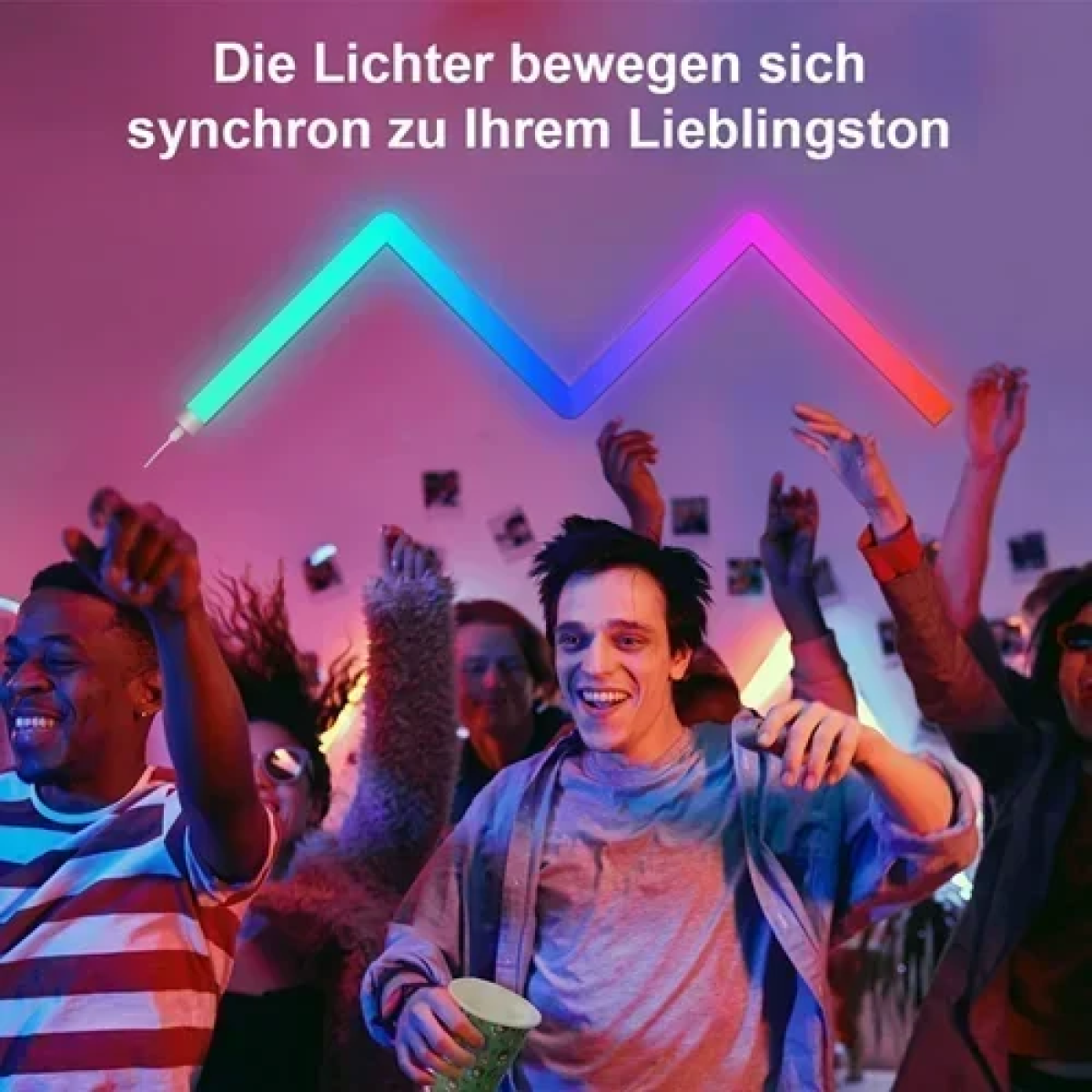 Έξυπνα φωτιστικά τοίχου LED RGB 4+3τμχ με τηλεχειριστήριο και έλεγχο εφαρμογής SLX06 - Image 4