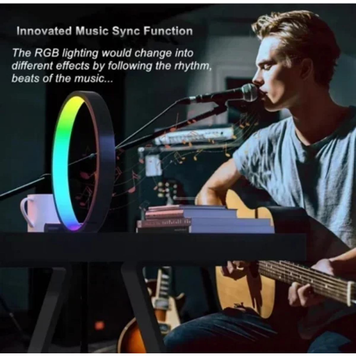 Έξυπνο επιτραπέζιο φωτιστικό LED RGB με τηλεχειριστήριο SAL052 - μαύρο - Image 3