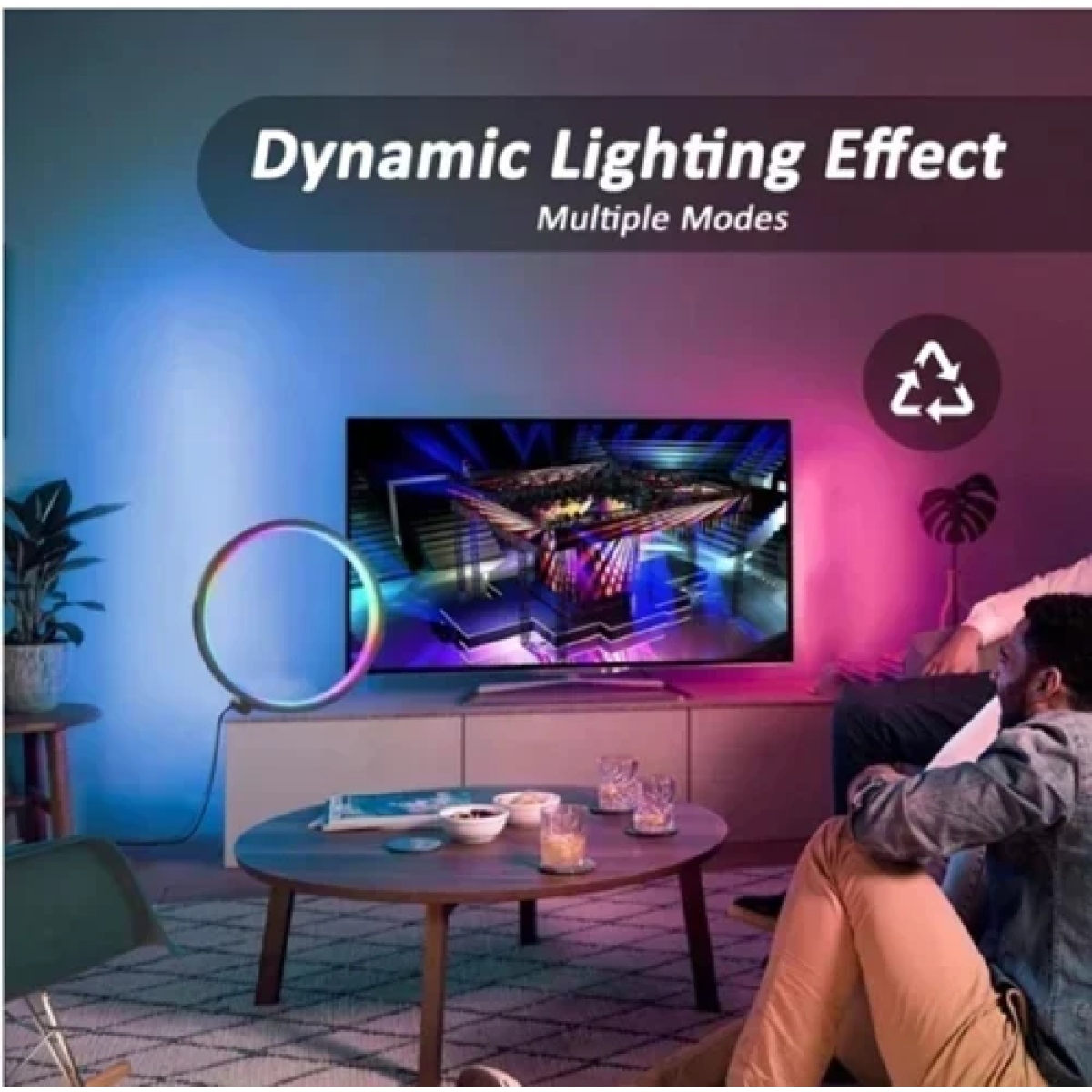 Έξυπνο επιτραπέζιο φωτιστικό LED RGB με τηλεχειριστήριο SAL052 - μαύρο - Image 4