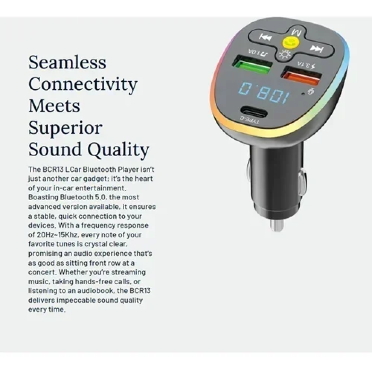 FM Transmitter/MP3 Player αυτοκινήτου Ezra BCR13 μαύρο - Image 3