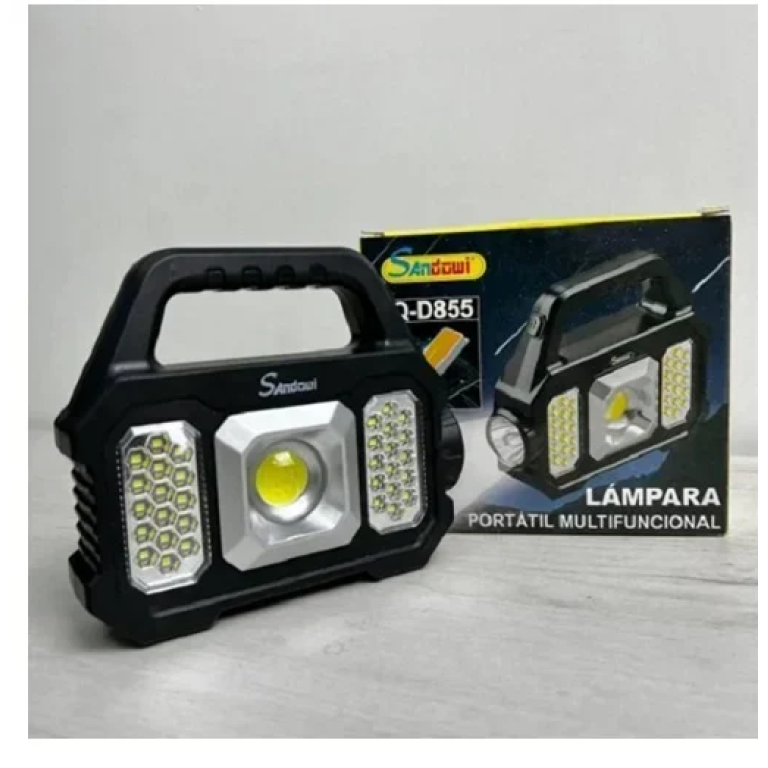 Φορητή ηλιακή LED λάμπα/φακός + PowerBank Andowl Q-D855 μαύρο
