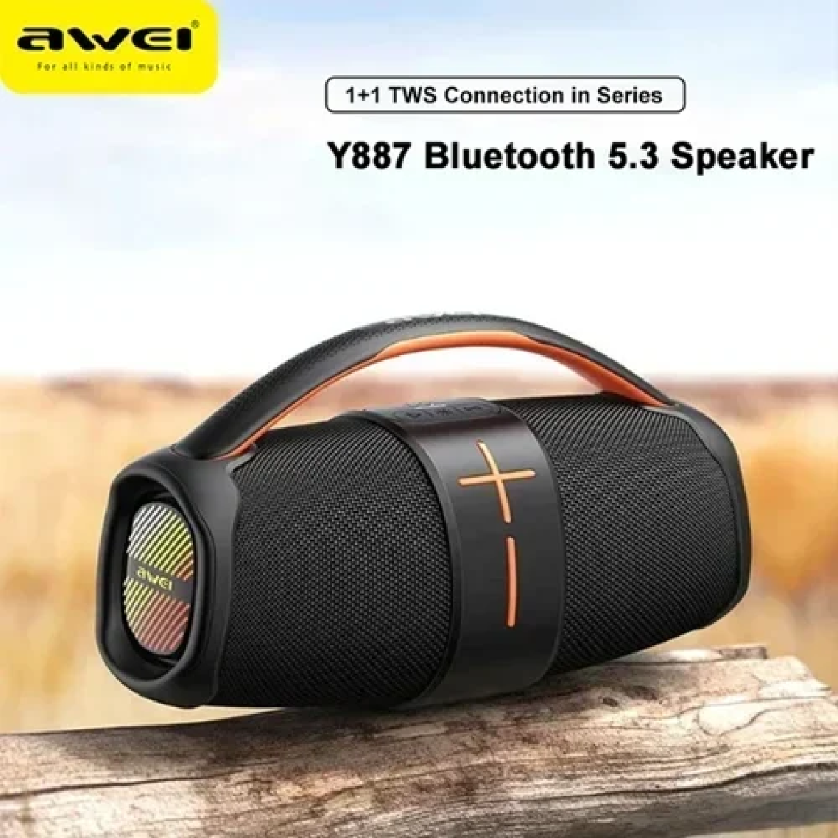 Φορητό ασύρματο ηχείο Bluetooth με χερούλι μεταφοράς Awei Y887 - μαύρο - Image 2