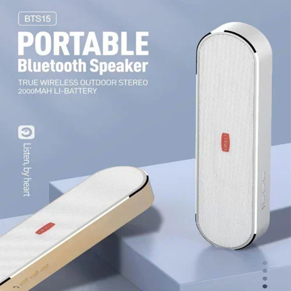 Φορητό ασύρματο ηχείο Bluetooth - Portable Bluetooth Speaker LDNIO BTS15 - λευκό/χρυσό - Image 4