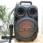 Φορητό Στερεοφωνικό Ασύρματο Ηχείο Karaoke USB Φόρτισης με Ενσύρματο Μικρόφωνο Bluetooth Speaker Μαύρο BT-2083