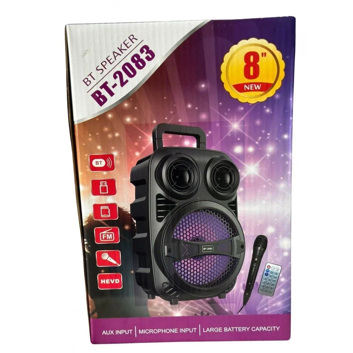 Φορητό Στερεοφωνικό Ασύρματο Ηχείο Karaoke USB Φόρτισης με Ενσύρματο Μικρόφωνο Bluetooth Speaker Μαύρο BT-2083