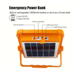 Φορητός Αδιάβροχος LED Ηλιακός Προβολέας και Powerbank 10000mAh με 4 Λειτουργίες IP66 - Image 6