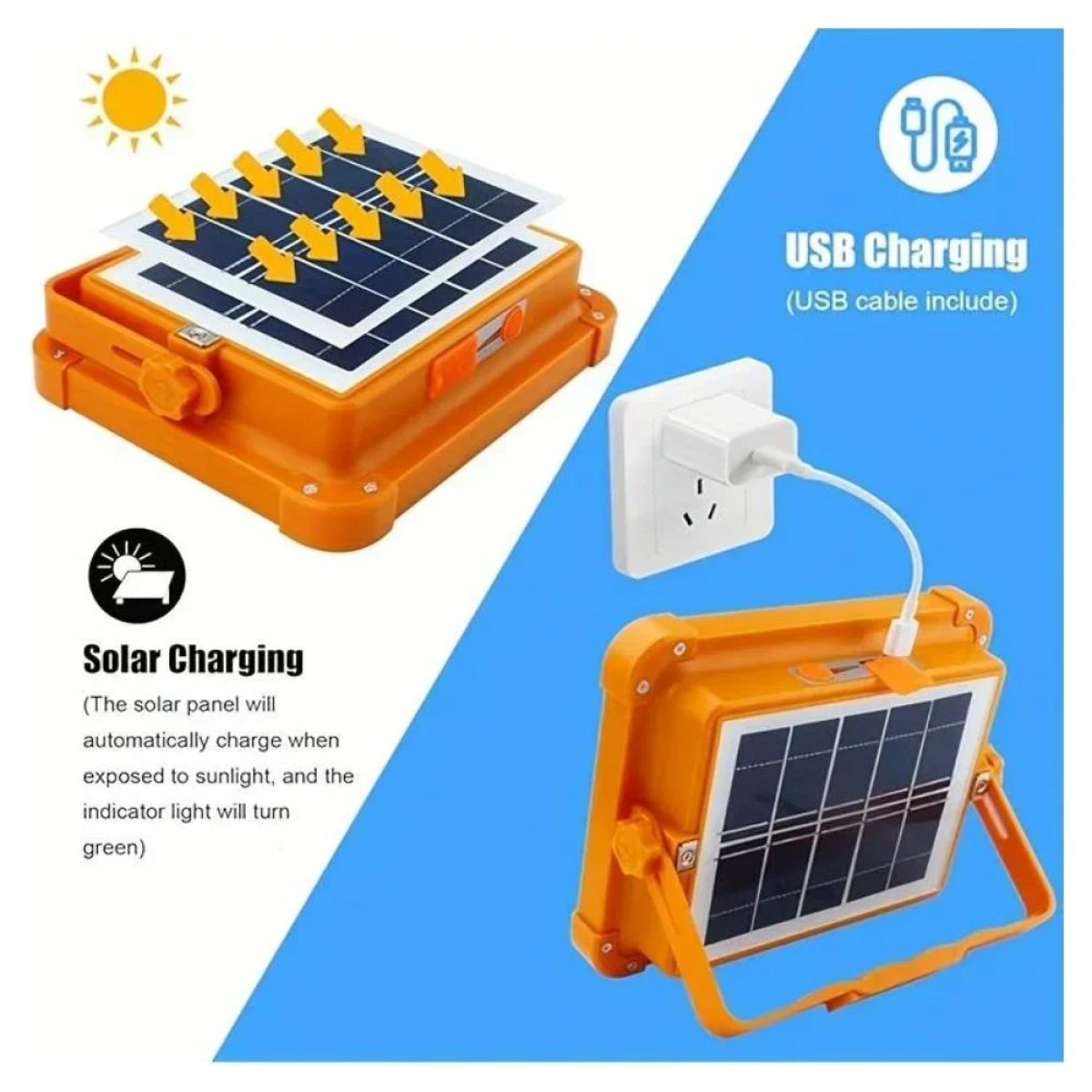 Φορητός Αδιάβροχος LED Ηλιακός Προβολέας και Powerbank 10000mAh με 4 Λειτουργίες IP66