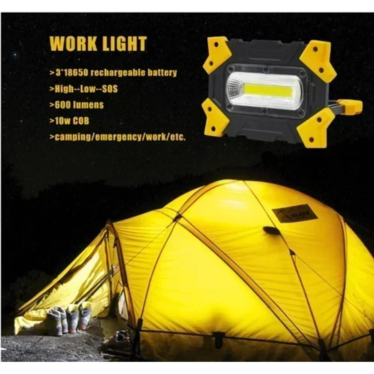 Φορητός προβολέας εργασίας 4500mAh Andowl Q-GZ10W μαύρο - Image 4