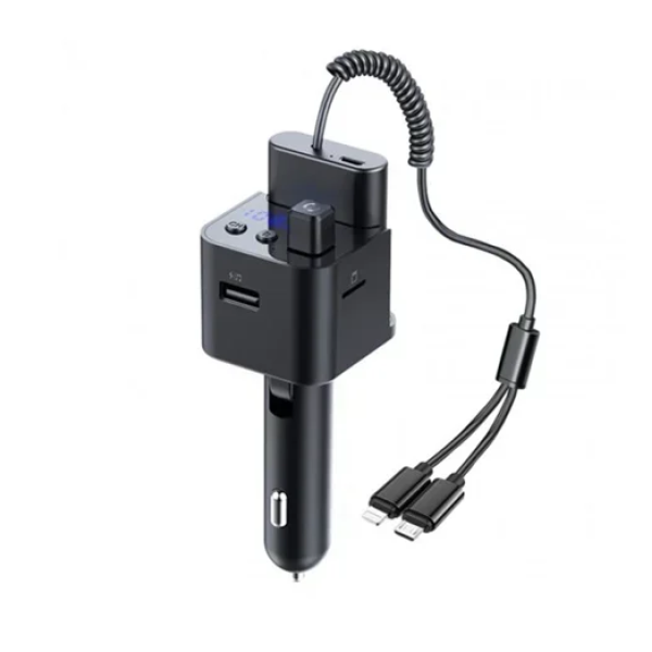Φορτιστής Power Bank MP3 player αυτοκινήτου Bluetooth - μαύρο